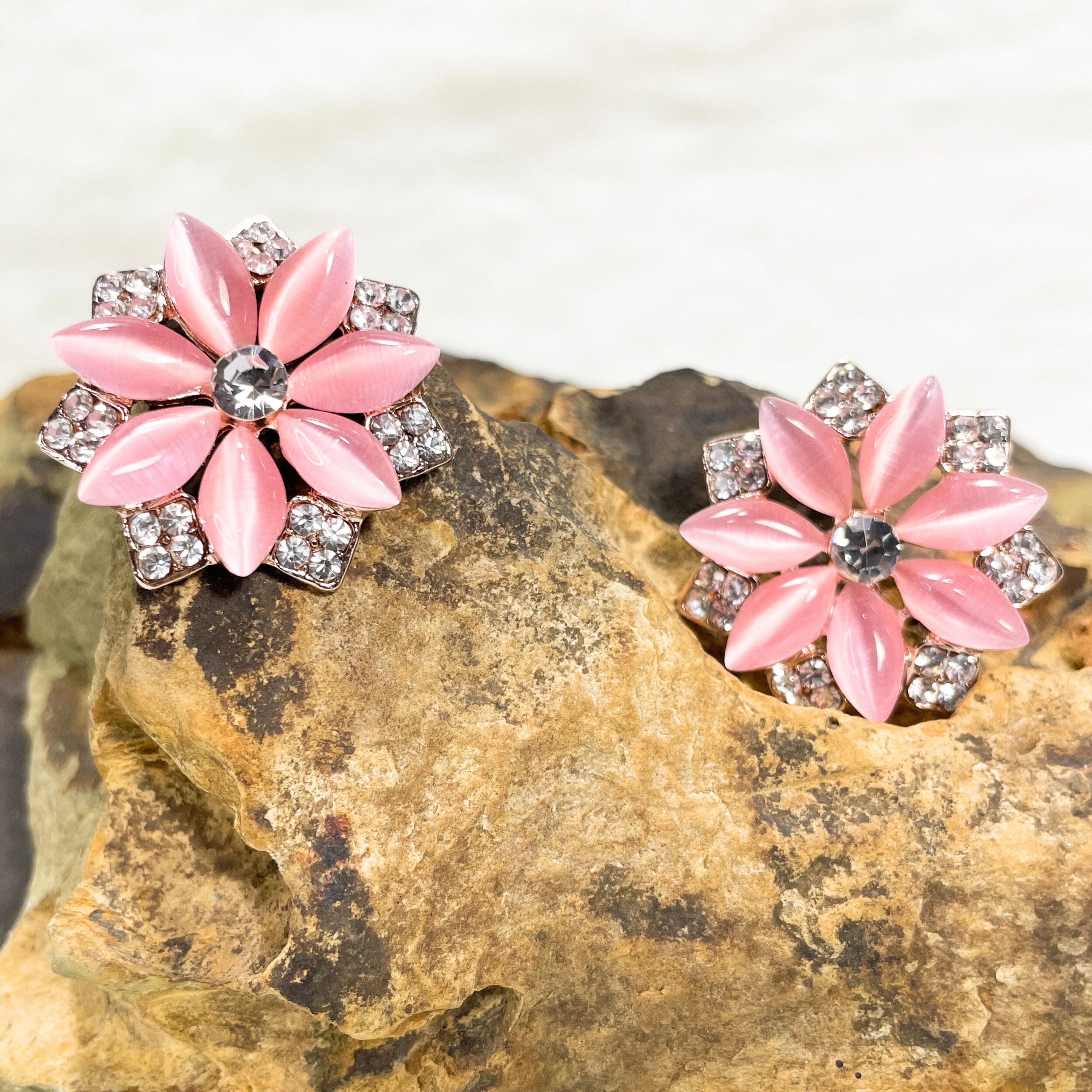 Plated Floral Studs Earrings