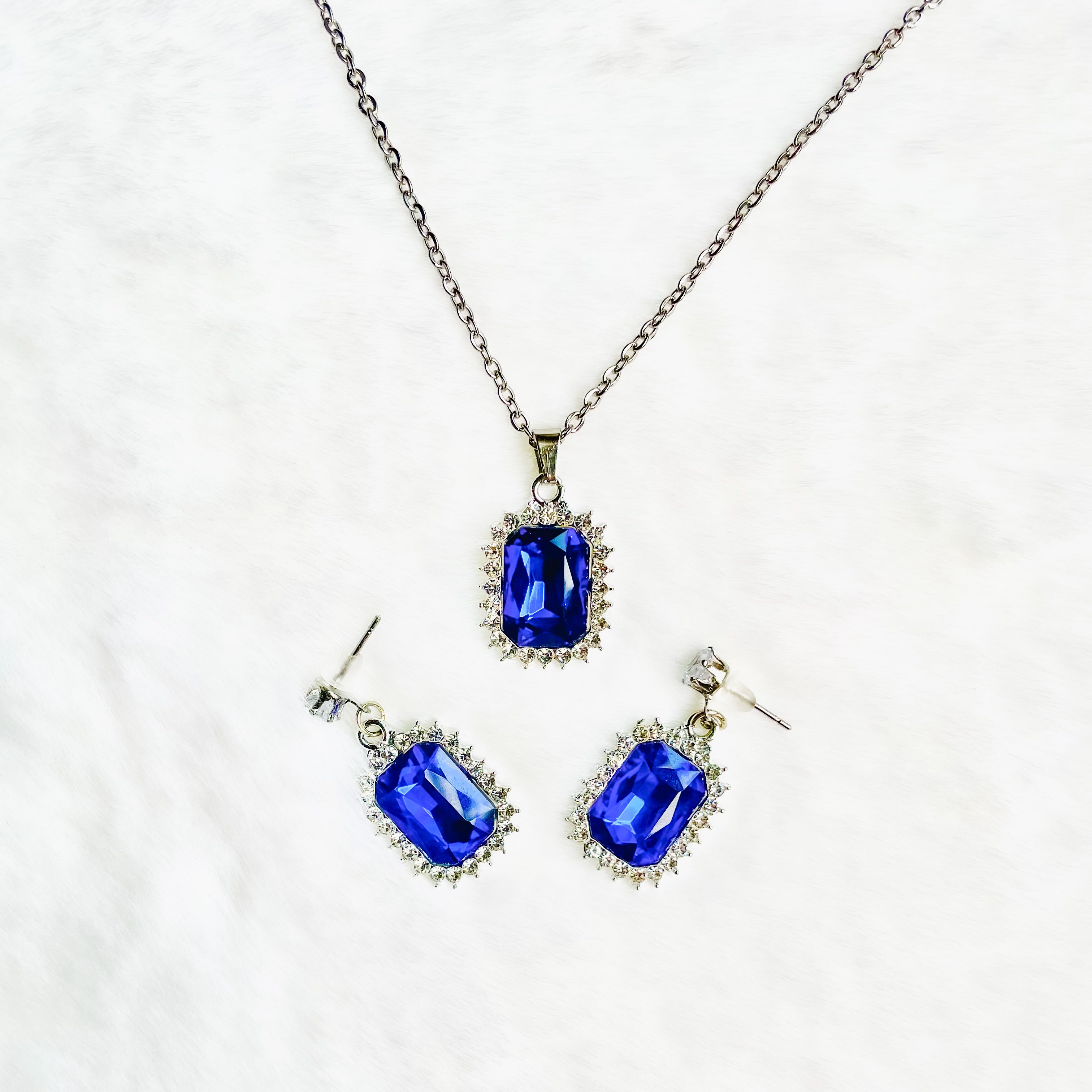 Blue Crystal Jewelry Set