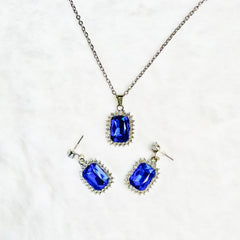 Blue Crystal Jewelry Set