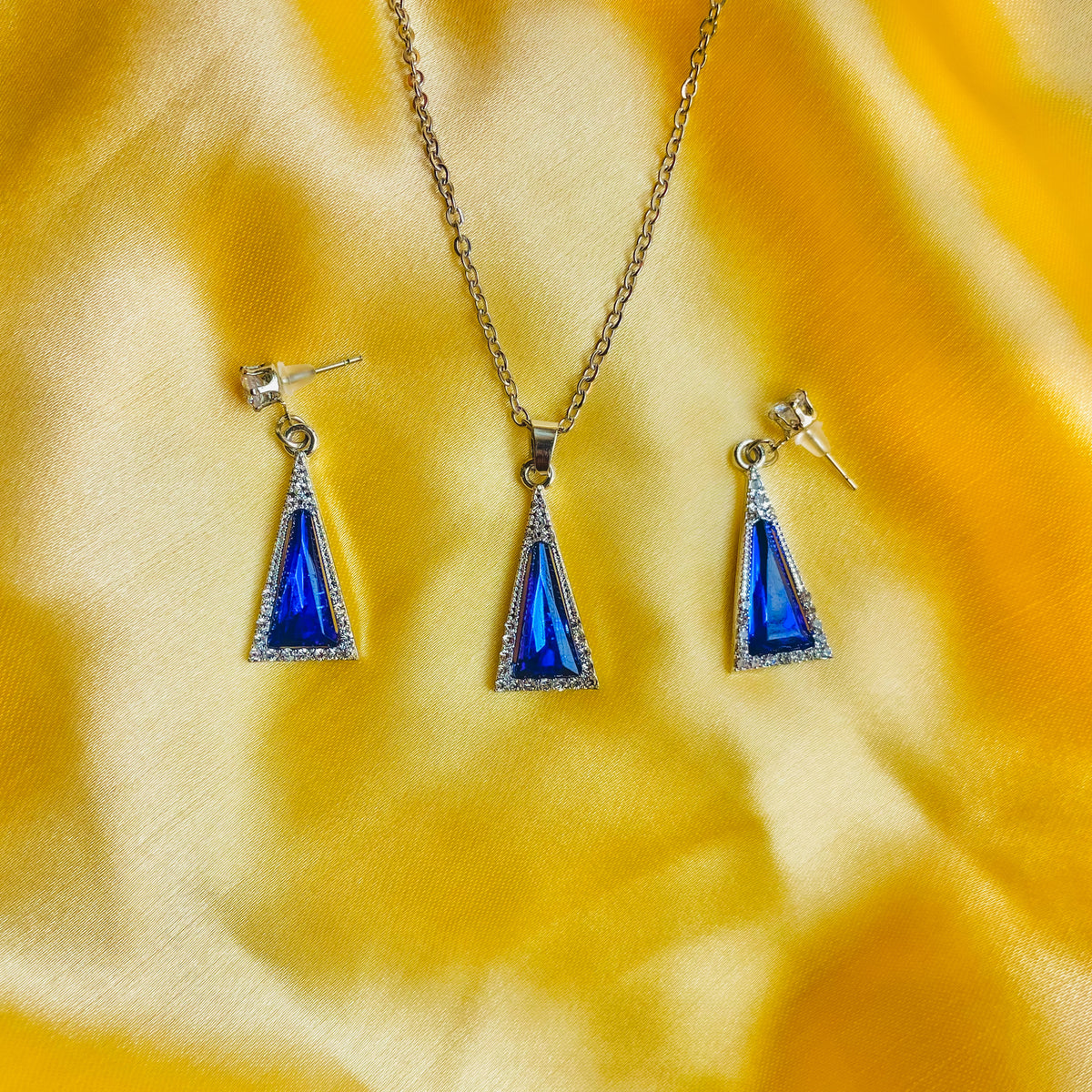 Blue Crystal Necklace Set for Women Fashion