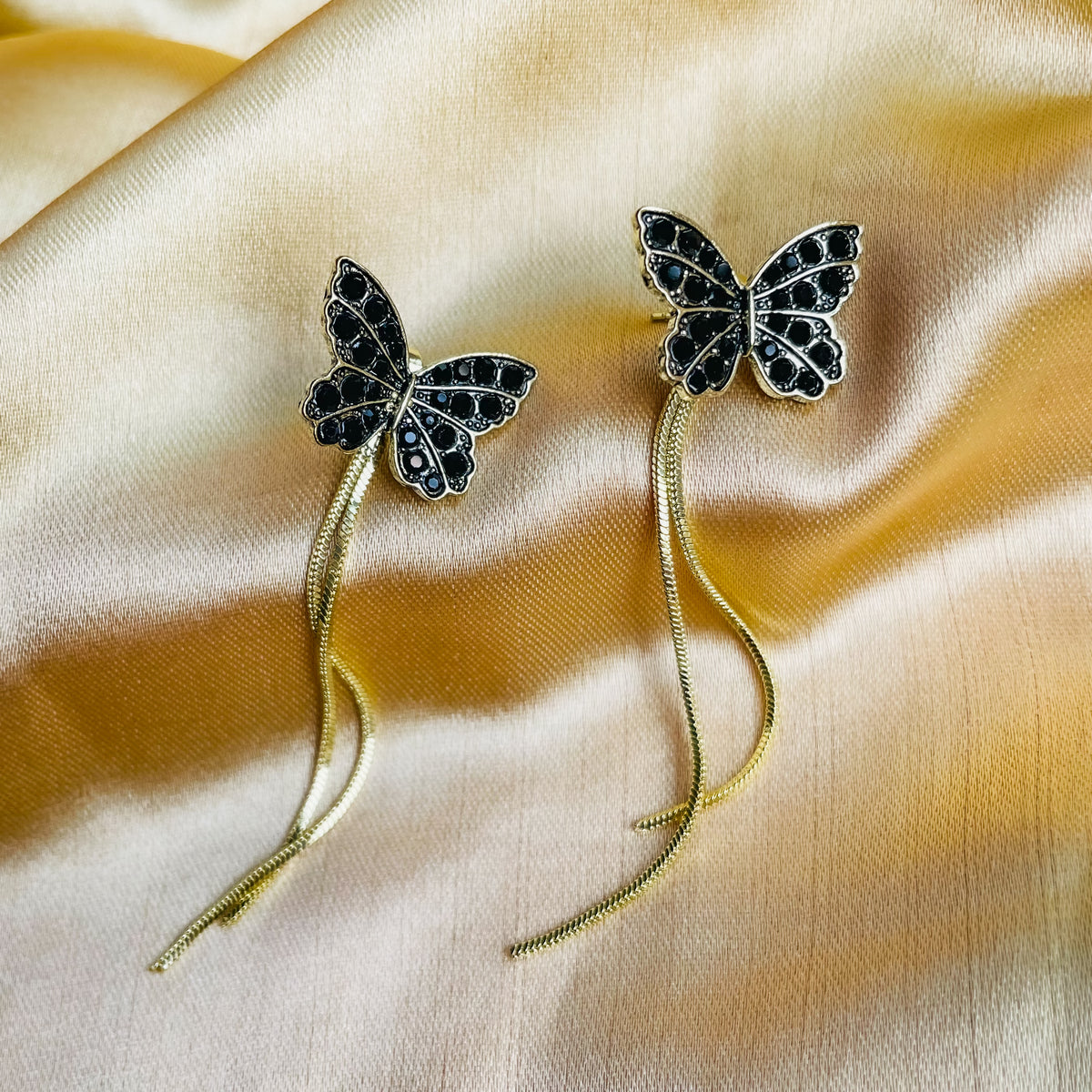 Butterfly Chain Tassel Earrings