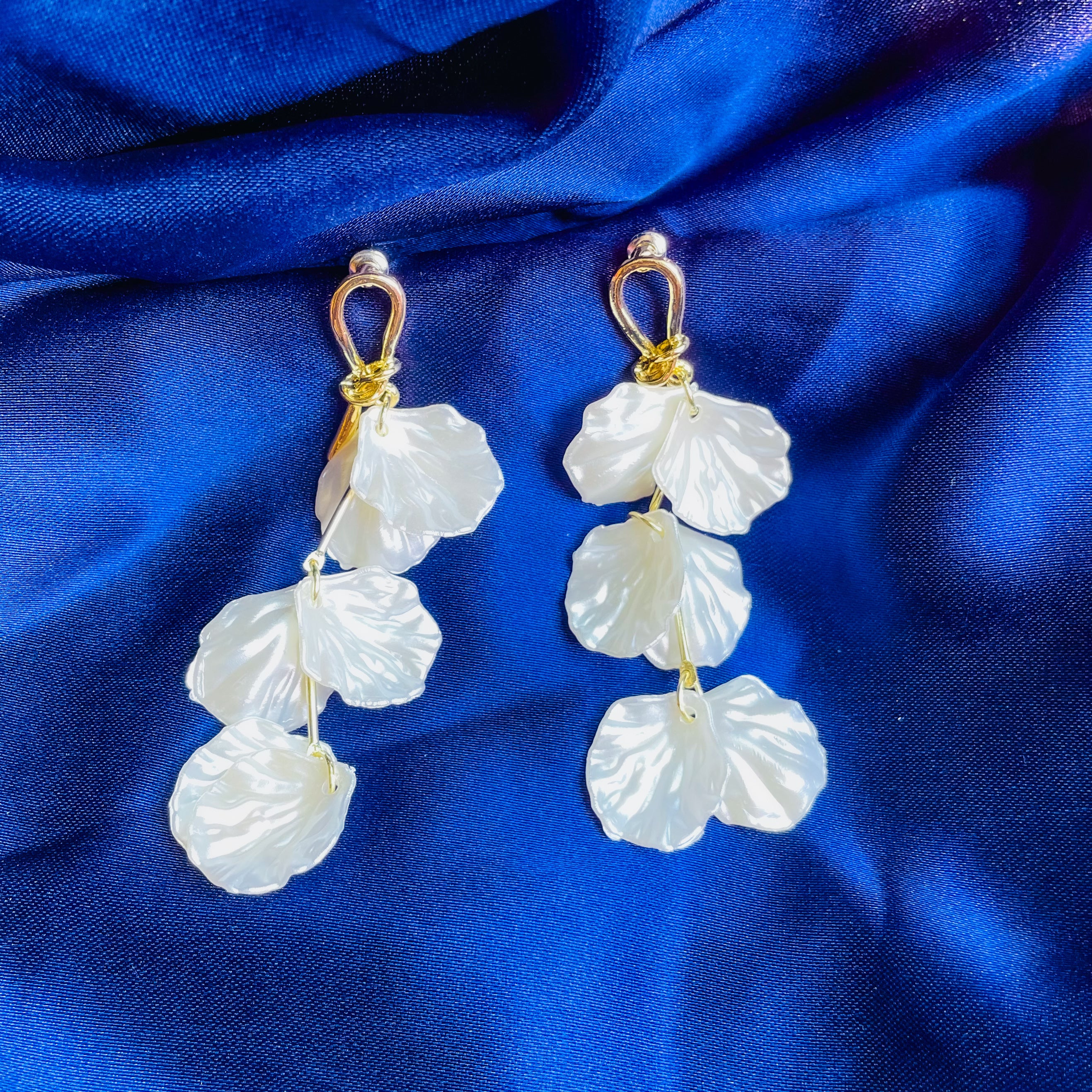 Pearl White Drop Long Tassel Earrings